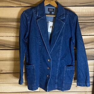NWT Abbott Elementary Blue Denim Blazer with 3 Buttons small